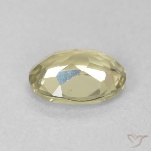 Color-Change Diaspore Gemstone in 5.7 x 4.5 mm Size for Sale, Color-Change Diaspore Stone in Mellow Yellow Color
