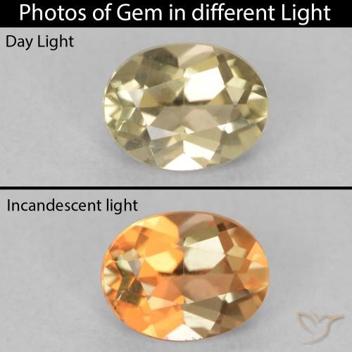 0.66ct Natural Warm Yellow Color-Change Diaspore, Oval, VVS-VS