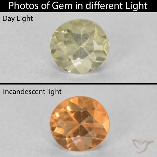 0.49ct Natural Light Yellow Color-Change Diaspore, Oval, VVS-VS