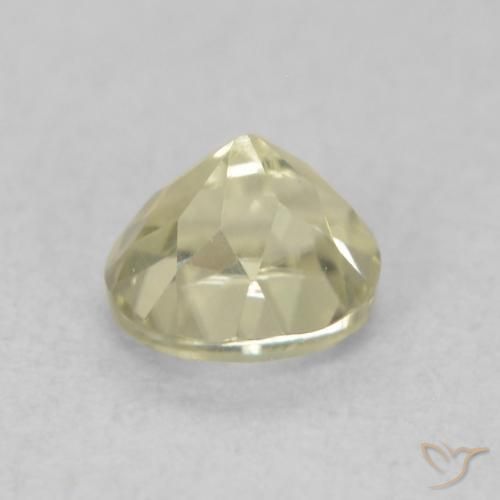 Color-Change Diaspore Gemstone in 4.7 x 4.4 mm Size for Sale, Color-Change Diaspore Stone in Light Yellow Color