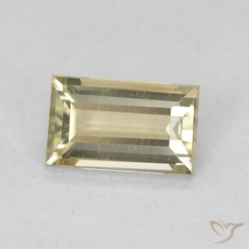 0.86 ct Yellow Color-Change Diaspore Stone, Natural Color-Change Diaspore in Baguette Facet Shape for Sale