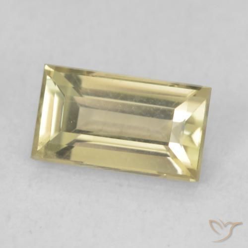 0.77 ct Yellow Color-Change Diaspore Stone, Natural Color-Change Diaspore in Baguette Facet Shape for Sale