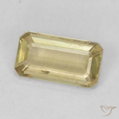 1.23 ct Yellow Color-Change Diaspore Stone, Natural Color-Change Diaspore in Octagon Step Cut Shape for Sale
