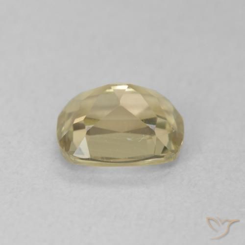 Color-Change Diaspore Gemstone in 5.9 x 5.1 mm Size for Sale, Color-Change Diaspore Stone in Light Golden Yellow Color