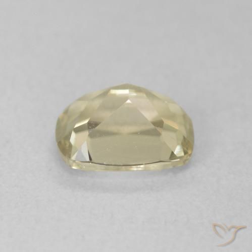 Color-Change Diaspore Gemstone in 6.3 x 4.9 mm Size for Sale, Color-Change Diaspore Stone in Yellow Beige Color