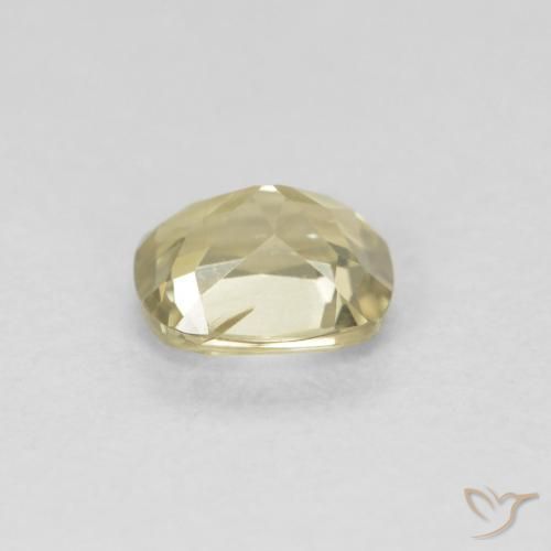 Color-Change Diaspore Gemstone in 5.5 x 5 mm Size for Sale, Color-Change Diaspore Stone in Light Yellow Color