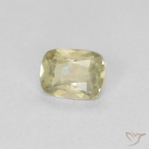 0.45 ct Yellow Color-Change Diaspore Stone, Natural Color-Change Diaspore in Cushion-Cut Shape for Sale