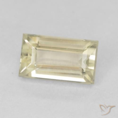 0.90 ct Yellow Color-Change Diaspore Stone, Natural Color-Change Diaspore in Baguette Facet Shape for Sale