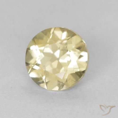 0.57 ct Yellow Color-Change Diaspore Stone, Natural Color-Change Diaspore in Round Facet Shape for Sale