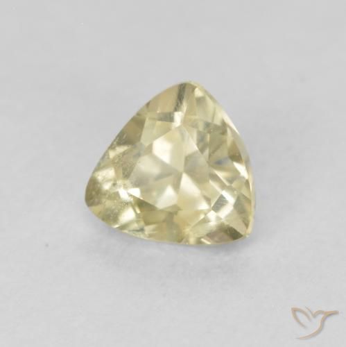 0.42 ct Yellow Color-Change Diaspore Stone, Natural Color-Change Diaspore in Trillion Facet Shape for Sale