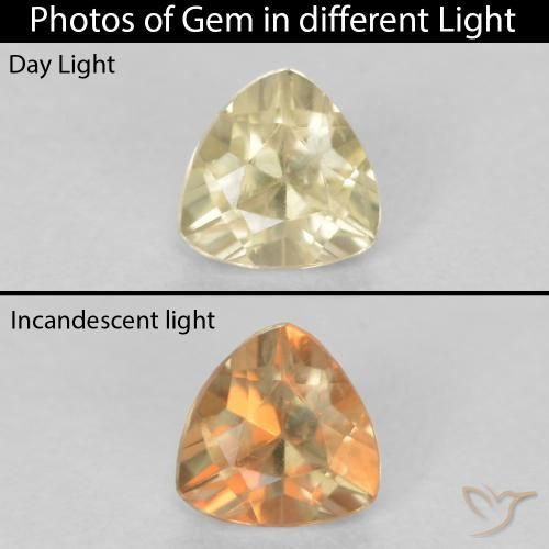 0.33ct Natural Light Yellow Color-Change Diaspore, Trillion, VS