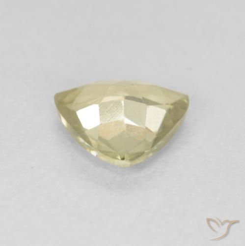 Color-Change Diaspore Gemstone in 5.8 x 5.6 mm Size for Sale, Color-Change Diaspore Stone in Yellow Beige Color