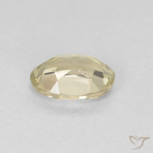 Color-Change Diaspore Gemstone in 5.3 x 4.1 mm Size for Sale, Color-Change Diaspore Stone in Light Yellow Color