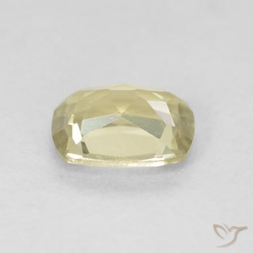 Color-Change Diaspore Gemstone in 6.5 x 5.5 mm Size for Sale, Color-Change Diaspore Stone in Light Yellow Color