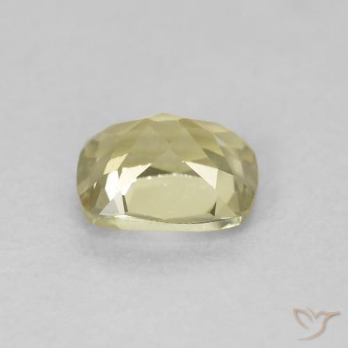 Color-Change Diaspore Gemstone in 5.9 x 5.1 mm Size for Sale, Color-Change Diaspore Stone in Light Yellow Color