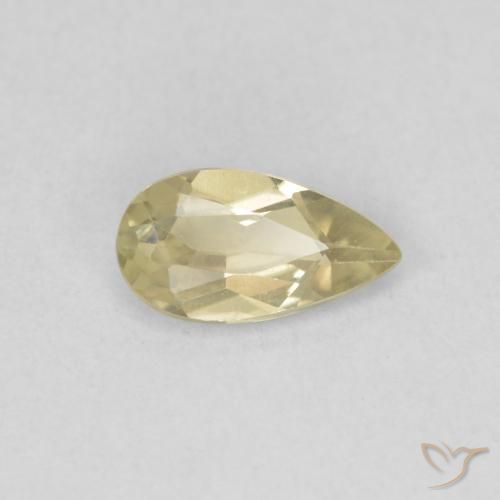 0.55 ct Yellow Color-Change Diaspore Stone, Natural Color-Change Diaspore in Pear Facet Shape for Sale
