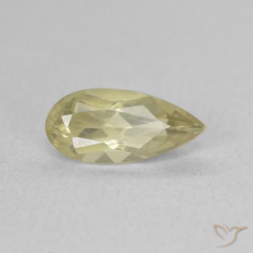 0.99 ct Yellow Color-Change Diaspore Stone, Natural Color-Change Diaspore in Pear Facet Shape for Sale
