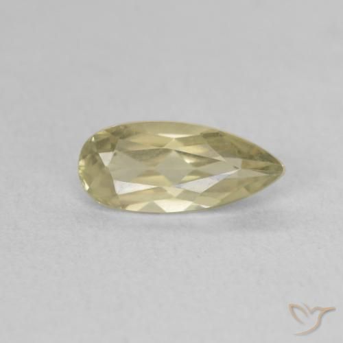0.97 ct Yellow Color-Change Diaspore Stone, Natural Color-Change Diaspore in Pear Facet Shape for Sale