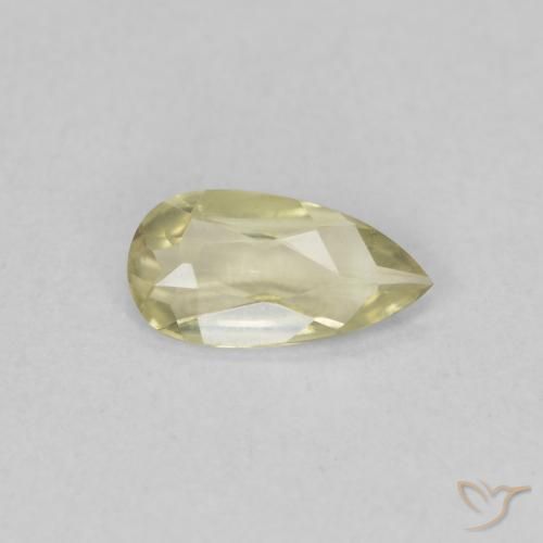 0.46 ct Yellow Color-Change Diaspore Stone, Natural Color-Change Diaspore in Pear Facet Shape for Sale
