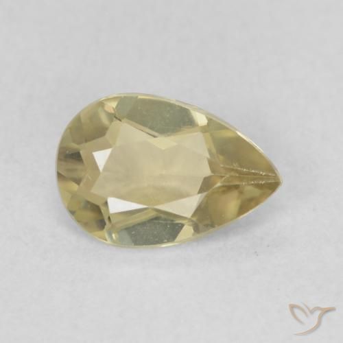 0.61 ct Yellow Color-Change Diaspore Stone, Natural Color-Change Diaspore in Pear Facet Shape for Sale