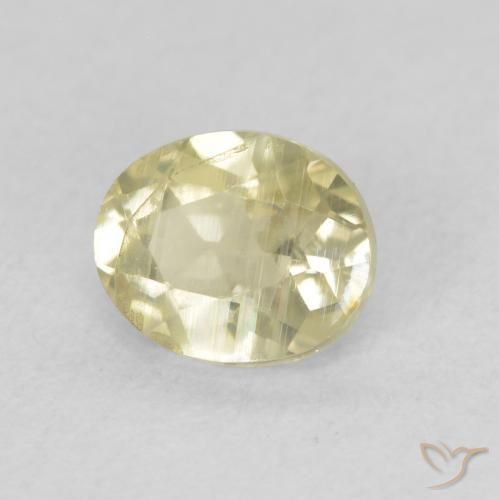 0.76 ct Yellow Color-Change Diaspore Stone, Natural Color-Change Diaspore in Oval Facet Shape for Sale