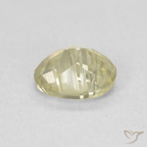 Color-Change Diaspore Gemstone in 6 x 5 mm Size for Sale, Color-Change Diaspore Stone in Light Yellow Color