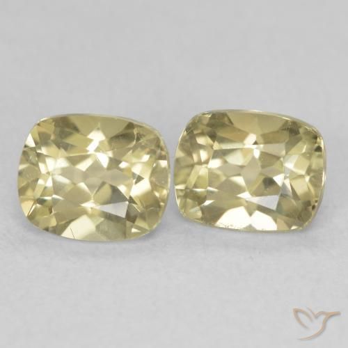 1.68 ctw Yellow Color-Change Diaspore Stones, Natural Color-Change Diaspore in Cushion-Cut Shape for Sale