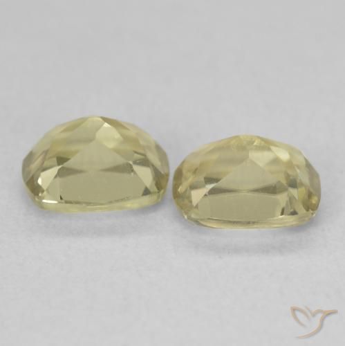 Color-Change Diaspore Gemstones in 6.1 x 4.8 mm Size for Sale, Color-Change Diaspore Stones in Mellow Yellow Color