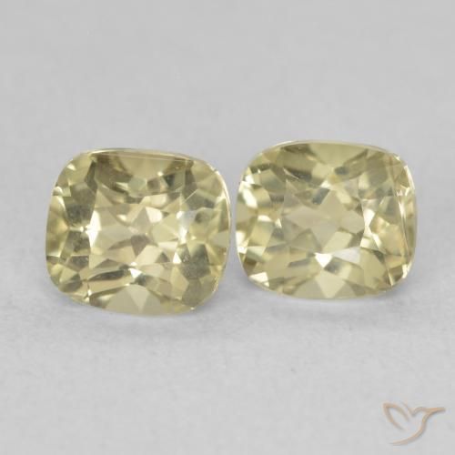 1.25 ctw Yellow Color-Change Diaspore Stones, Natural Color-Change Diaspore in Cushion-Cut Shape for Sale