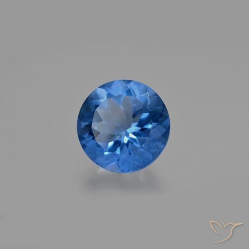 12.25 ct Blue Color-Change Fluorite Stone, Natural Color-Change Fluorite in Round Facet Shape for Sale
