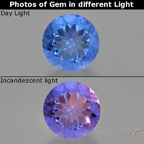 Fluorite ronde à changement de couleur de 13,91 ct, 14,9 mm du Brésil, Photo A