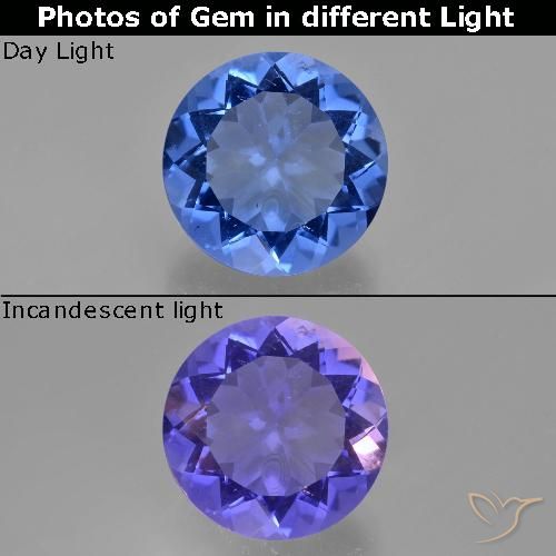 Fluorite ronde à changement de couleur de 10,78 ct, 14 mm du Brésil, Photo A