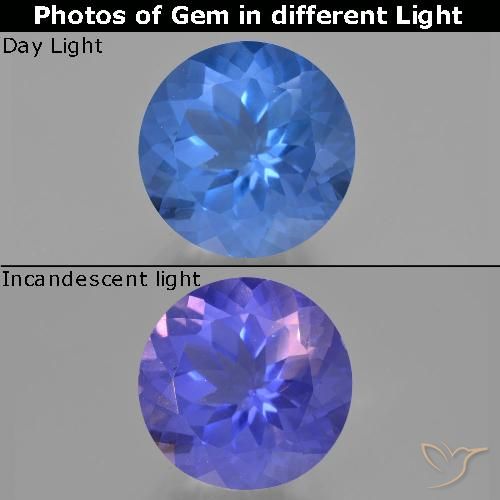 Fluorite ronde à changement de couleur de 15,1 ct, 15 mm du Brésil, Photo A