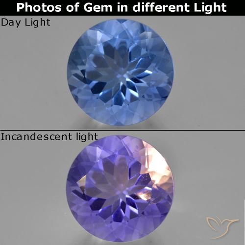 Fluorite ronde à changement de couleur de 14,74 ct, 15 mm du Brésil, Photo A