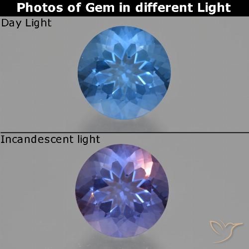 Fluorite ronde à changement de couleur de 11,73 ct, 14 mm du Brésil, Photo A