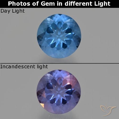 11.21 ct Round Cut Color-Change Fluorite, 13.9 mm From Brazil, Photo A