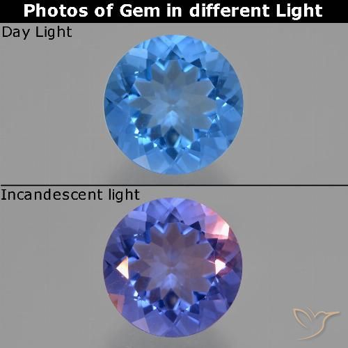 13.41 ct Round Cut Color-Change Fluorite, 14.9 mm From Brazil, Photo A