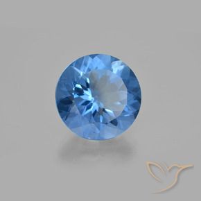 14.01 ct Blue Color-Change Fluorite Stone, Natural Color-Change Fluorite in Round Facet Shape for Sale