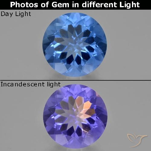 Fluorite ronde à changement de couleur de 14,12 ct, 15 mm du Brésil, Photo A