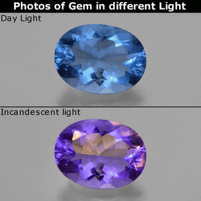 21.80 ct Multicolor Color-Change Fluorite Gemstone, Color-Change Fluorite Gem in Oval Facet Shape for Sale.