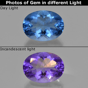 20.92 ct Multicolor Color-Change Fluorite Gemstone, Color-Change Fluorite Gem in Oval Facet Shape for Sale.