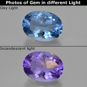 20.45 ct Multicolor Color-Change Fluorite Gemstone, Color-Change Fluorite Gem in Oval Facet Shape for Sale.