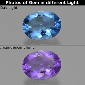 Dark Navy Blue Farbwechselnder Fluorit Edelstein - 20.6ct Oval facettiert (ID: 413902)