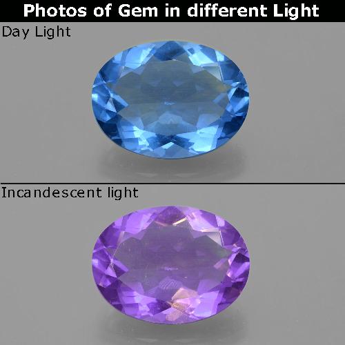 Azul marino intenso Fluorita con Cambio de Color Gema - 18.4ct Forma ovalada (ID: 413904)
