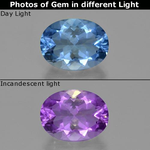 Dark Blue Color-Change Fluorite Gem - 20.2ct Oval Facet (ID: 413909)