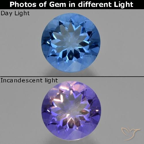 Fluorite ronde à changement de couleur de 13,83 ct, 15 mm du Brésil, Photo A