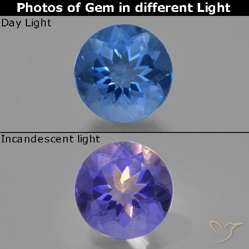 Fluorite a cambiamento di colore a taglio rotondo da 11,83 ct, 13,9 mm dal Brasile, Photo A