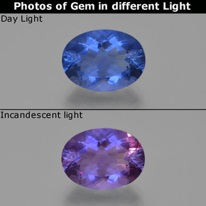 8.46 ct  Color-Change Fluorite Gemstone, Color-Change Fluorite Gem in Oval Facet Shape for Sale.