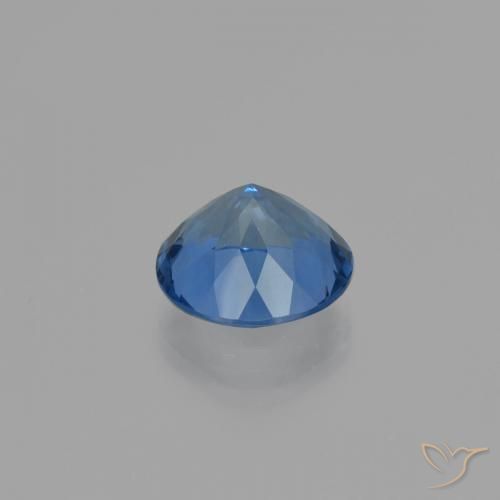 Color-Change Fluorite Gemstone in 14 mm (calibrated) Size for Sale, Color-Change Fluorite Stone in Intense Navy Blue Color