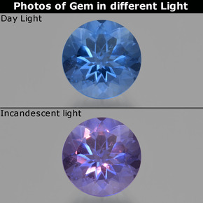 11.30 ct Multicolor Color-Change Fluorite Gemstone, Color-Change Fluorite Gem in Round Facet Shape for Sale.